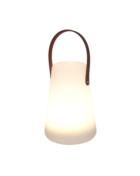 LANTERNE LED ANSE CUIR 20X14CM