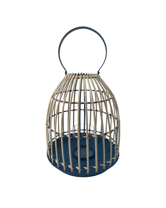 LANTERNE BAMBOU-METAL CAGE 35X30CM