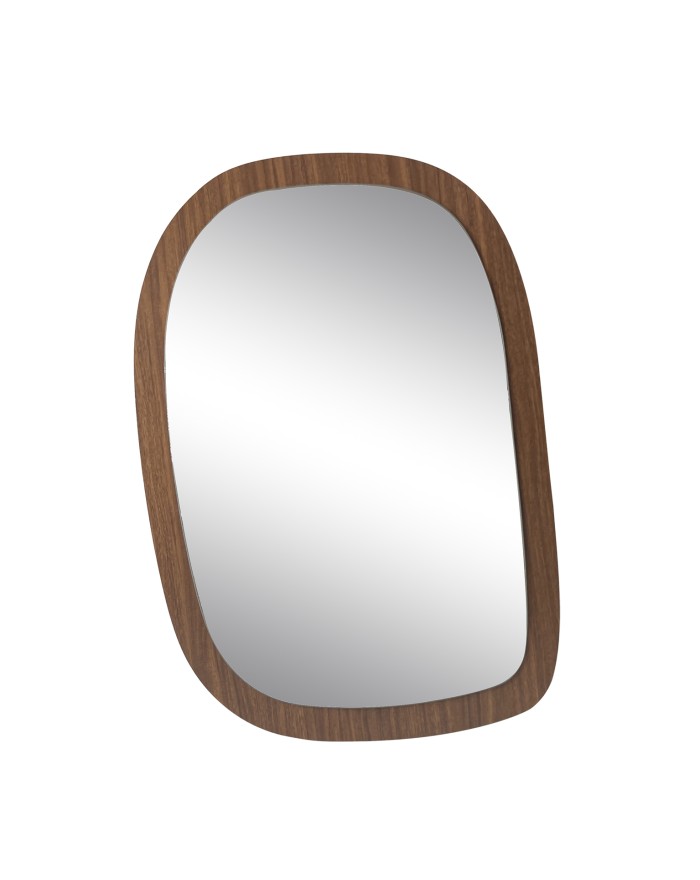 MIROIR FORME ORGANIQUE MDF PVC FACED BOIS FONCE