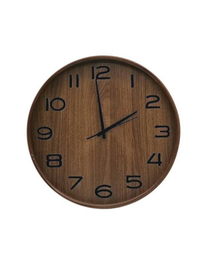 HORLOGE BOIS FONCE DIA 55 CM