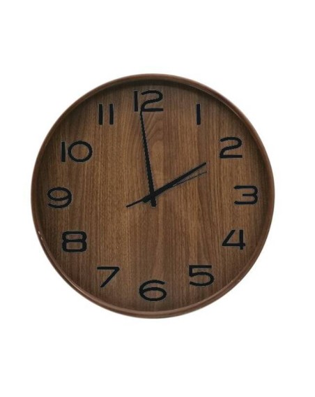 HORLOGE BOIS FONCE DIA 55 CM