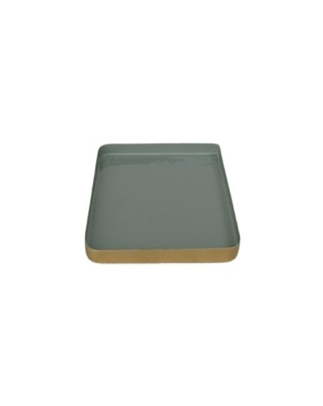 PLATEAU METAL LAQUE VERT 25X25CM