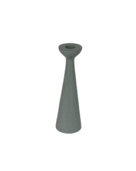 BOUGEOIR ALU LAQUE VERT HT 20 CM