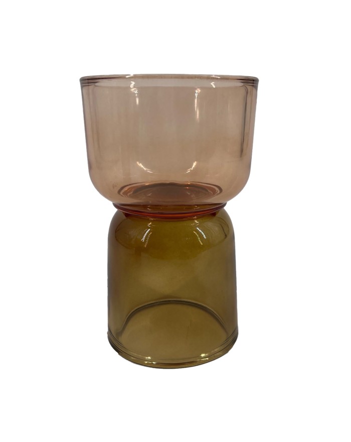 BOUGEOIR EN VERRE D10.5 H15CM