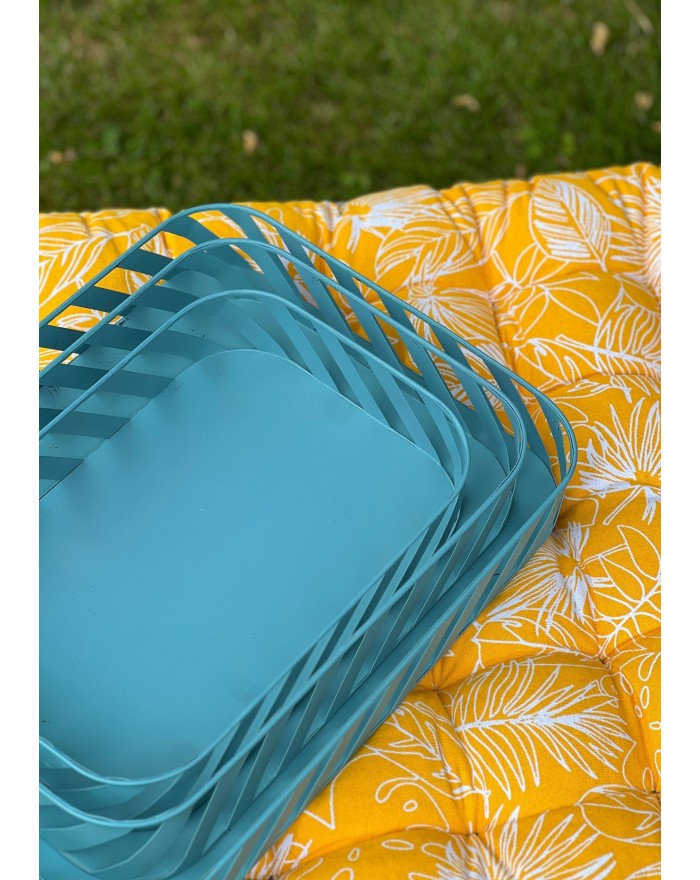 SET DE 3 PLATEAUX EN METAL AJOURE