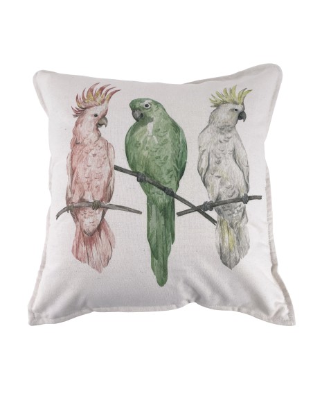 COUSSIN SERAM IMPRIME OISEAU 40X40CM