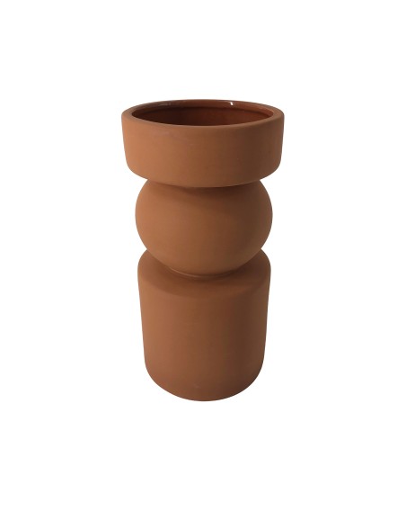 VASE TERRACOTTA GEOMETRIQ.GM HT 20 DIA 10CM