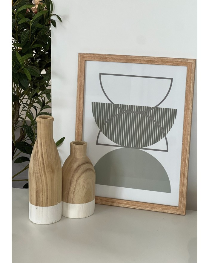 VASE EN BOIS PEINT ZEN HT 20,5 DIA 9,5 CM