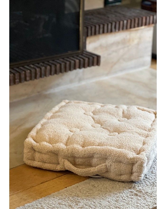 COUSSIN DE SOL BOUCLETTE UNI 40X40X8CM