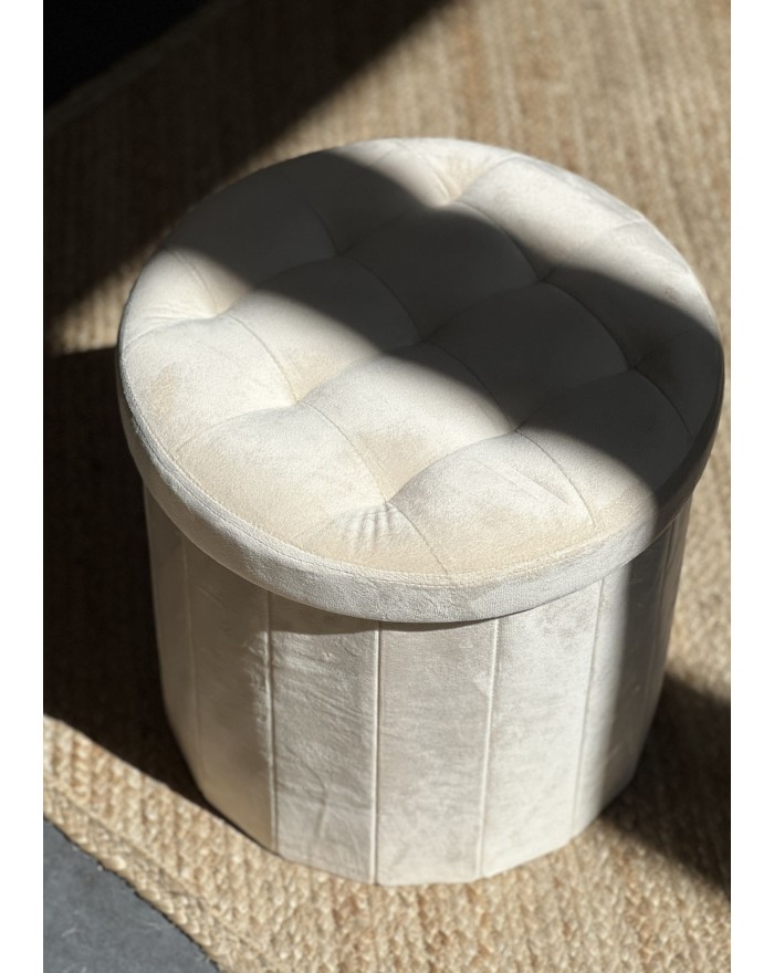 POUF COFFRE PLIABLE BOUCLETTE