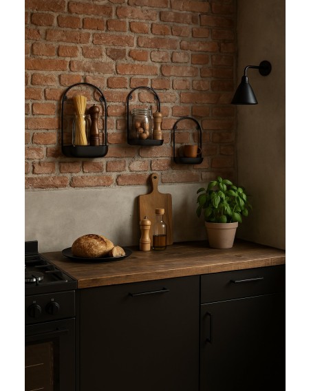 SET 3 ETAGERES MURALES  METAL