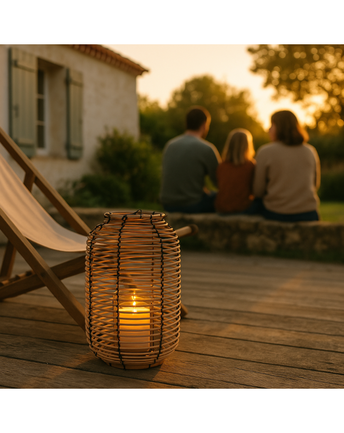 LANTERNE ROTIN D.25 CM X H 36 CM