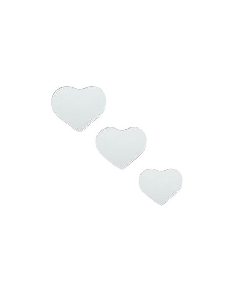 LOT  3 MIROIRS COEURS BISEAUTES TAILLES ASS