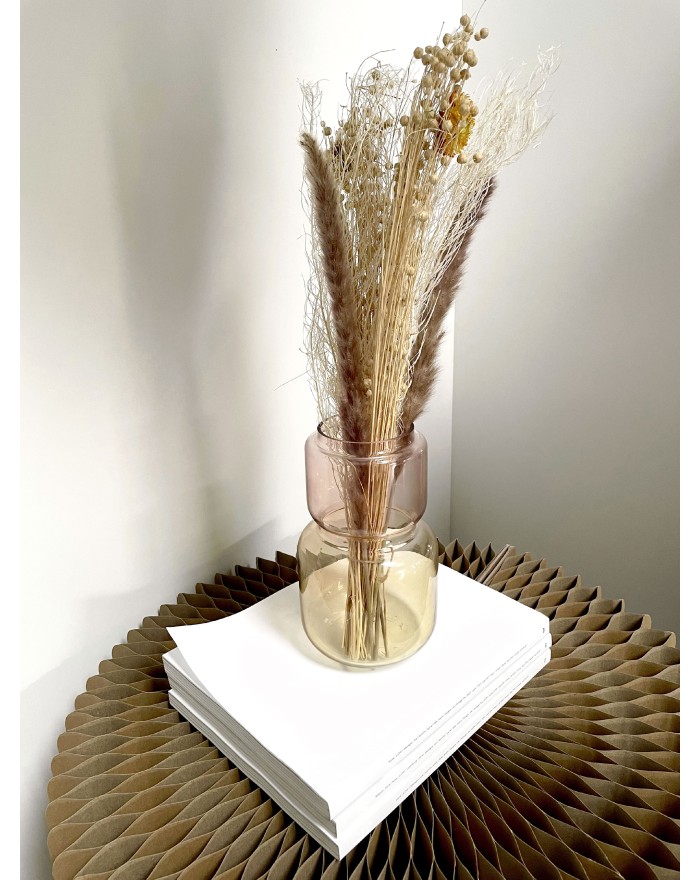 VASE EN VERRE TEINTE BICOLORE HT 20 DIA 12 CM