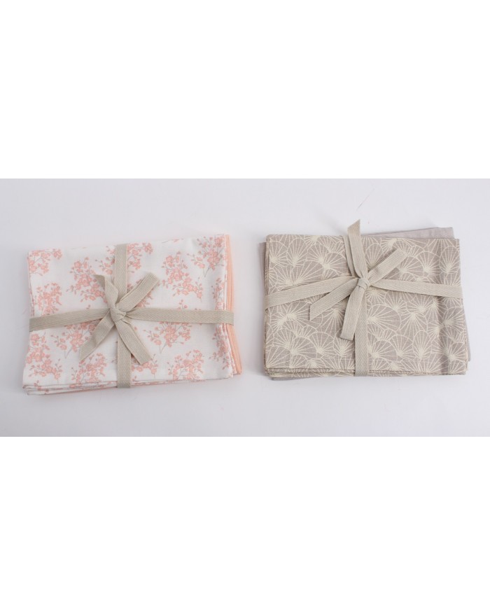 LOT 2 TORCHONS UNI/IMPR  2 ASS