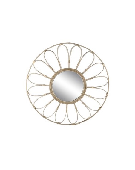 MIROIR ROTIN  FLEUR DIA 50 CM