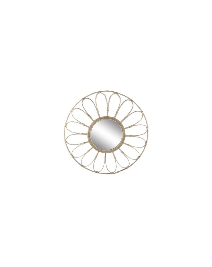 MIROIR ROTIN  FLEUR DIA 50 CM