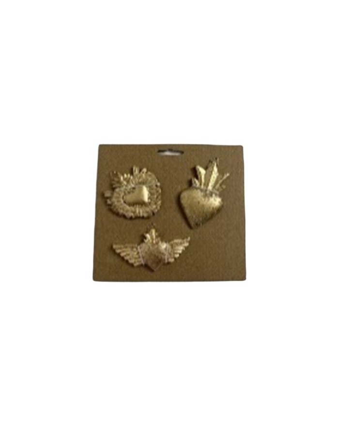 LOT  3 EX-VOTO RESINE DOREE