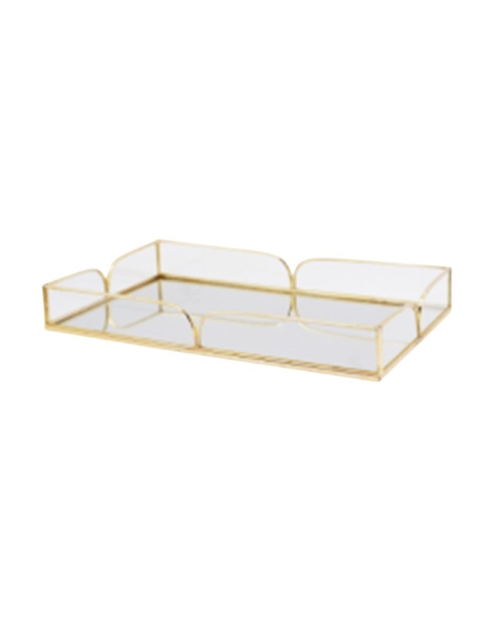 PLATEAU METAL FOND MIROIR 28X16CM