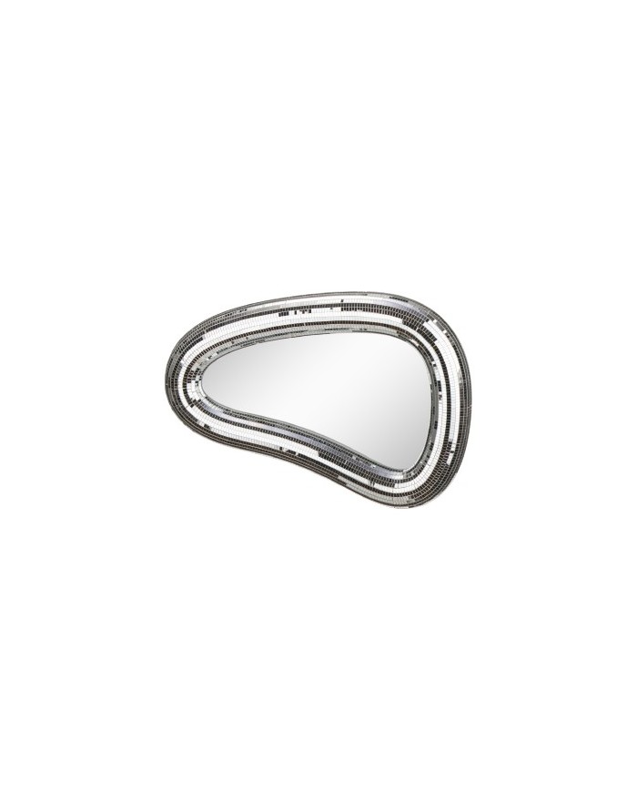 MIROIR ORGANIQUE  FACETTES ARGENTE 44X29 CM