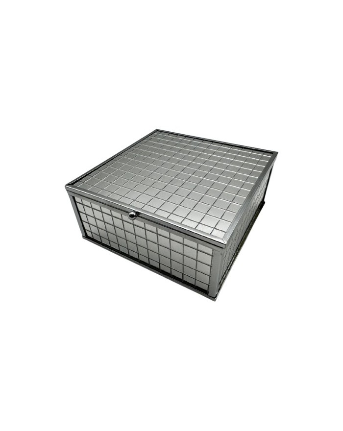 BOITE A BIJOUX MIROIR FACETTES 13X13X6 CM