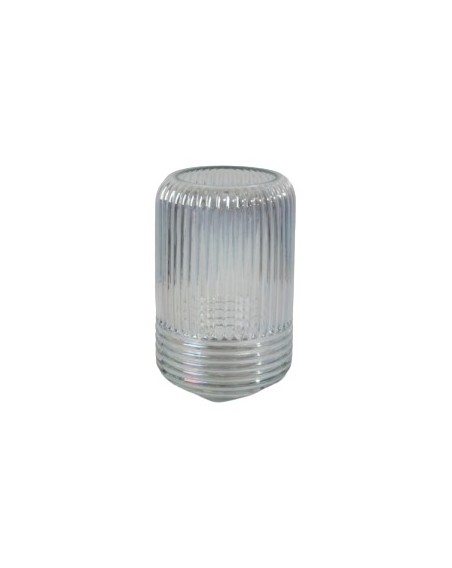 VASE VERRE CYLINDRIQUE STRIE HT 19 CM