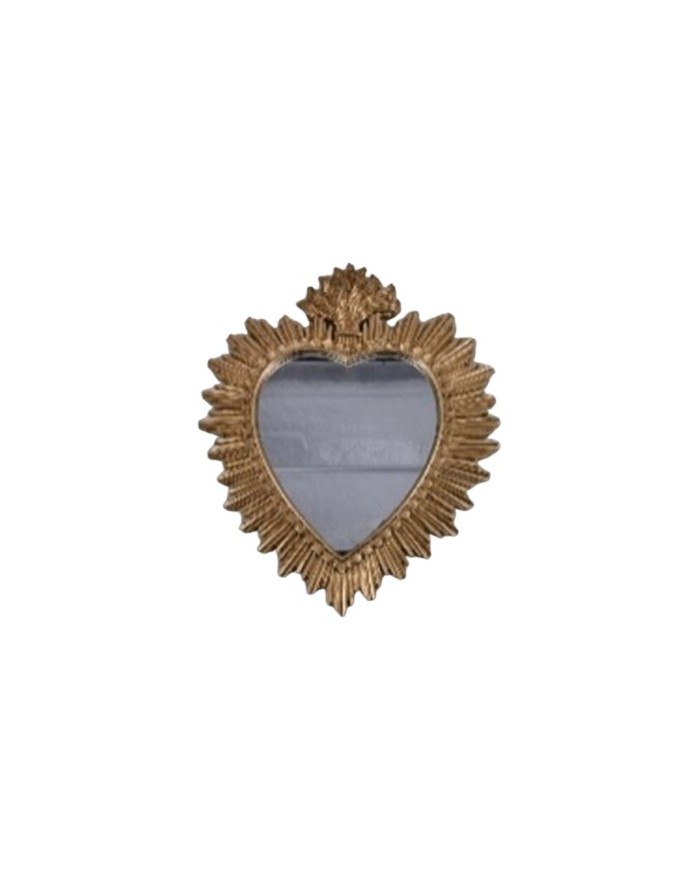 MIROIR EX-VOTO COEUR RESINE H39CM