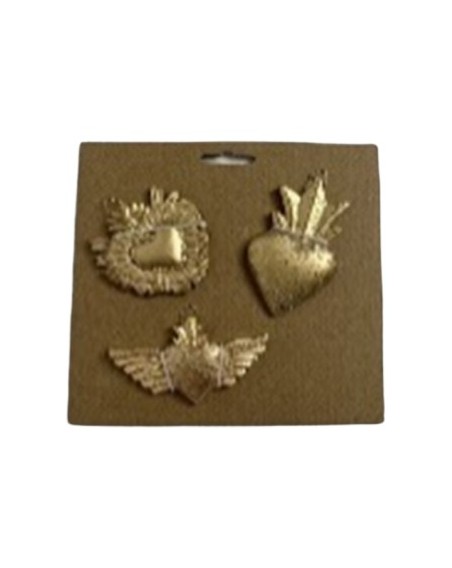 LOT  3 EX-VOTO RESINE DOREE