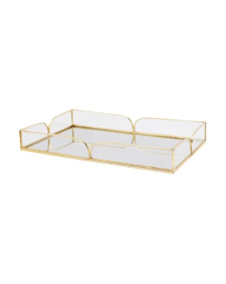 PLATEAU METAL FOND MIROIR 28X16CM