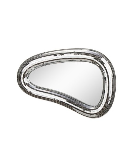 MIROIR ORGANIQUE  FACETTES ARGENTE 44X29 CM