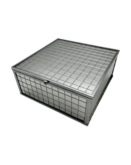 BOITE A BIJOUX MIROIR FACETTES 13X13X6 CM
