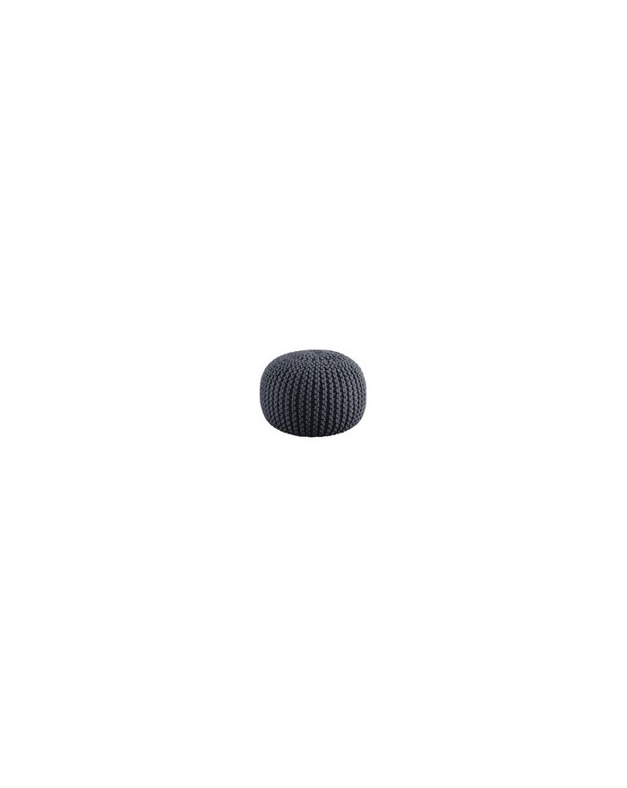 POUF TRICOT DIA 40 HT 30 CM COLORIS GRIS