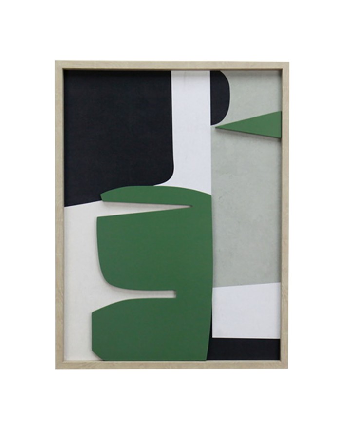 CADRE 3D MDF NOIR BLANC VERT 40X60CM