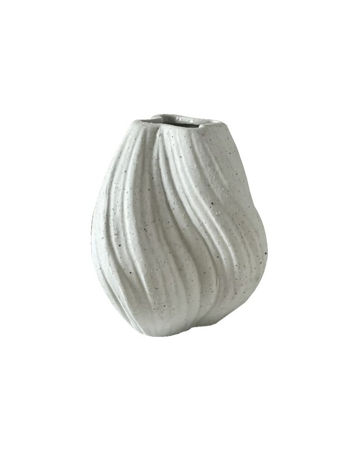 VASE PORCELAINE TWIST EFFET GRANIT H.15,5 CM