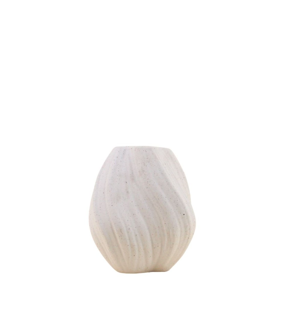 VASE PORCELAINE TWIST EFFET GRANIT H.15,5 CM