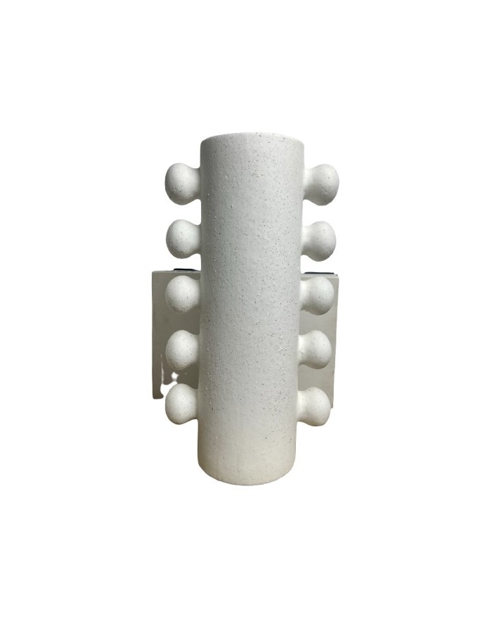 VASE PORCELAINE PERLES LATERALES H31CM
