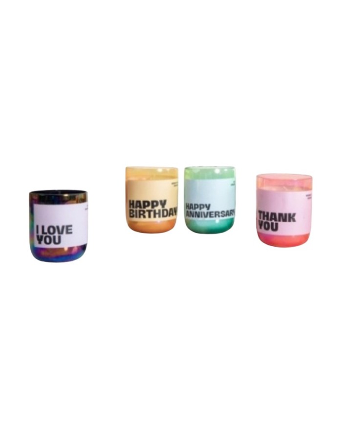 BOUGIE PARF.200G VERRE COULEUR MESSAGE