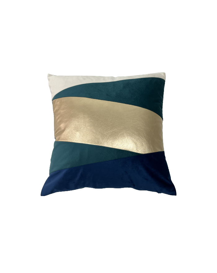 COUSSIN 40X40CM LENY PATCHS VELOURS UNI ET PU