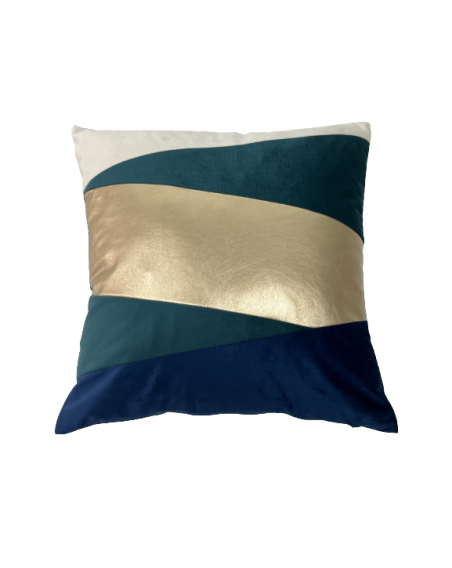 COUSSIN 40X40CM LENY PATCHS VELOURS UNI ET PU