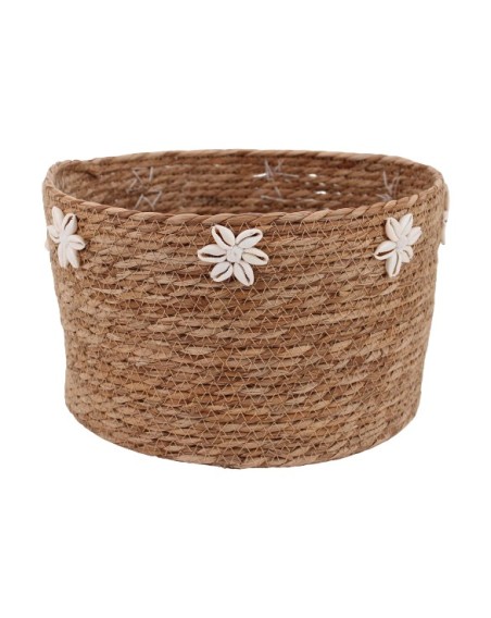 PANIER FIBRES NAT. ET COQUILLAGES  D.32CM