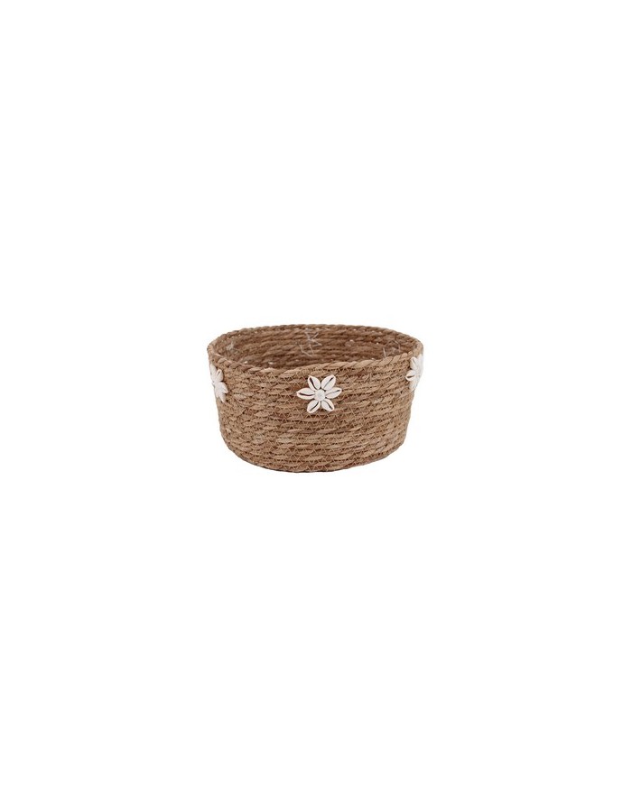 PANIER FIBRES NAT. ET COQUILLAGES  D.27CM
