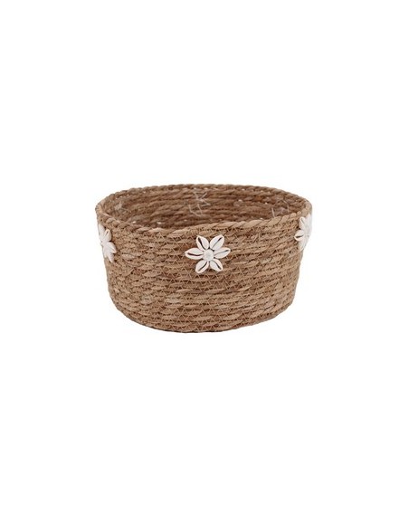 PANIER FIBRES NAT. ET COQUILLAGES  D.27CM