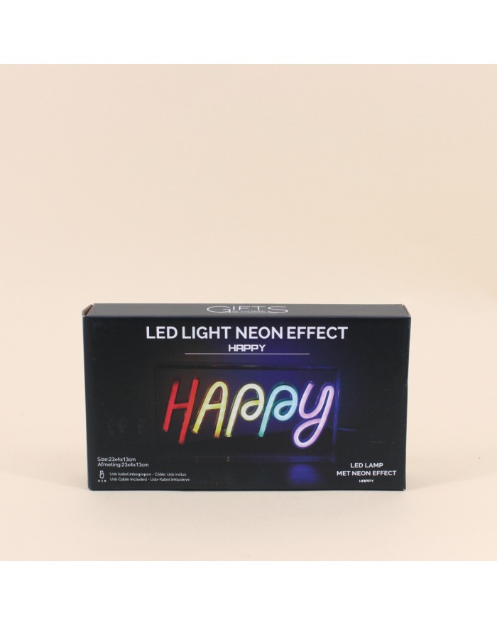 CADRE NEON HAPPY USB 23X13CM