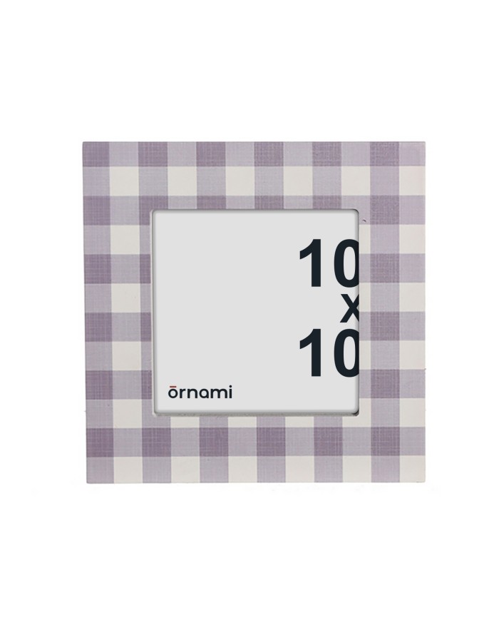 CADRE PHOTO 10X10 IMPRIME VICHY LILAS