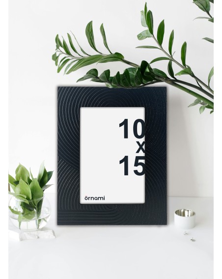 CADRE PHOTO 10X15CM  BOIS NOIR GRAVE