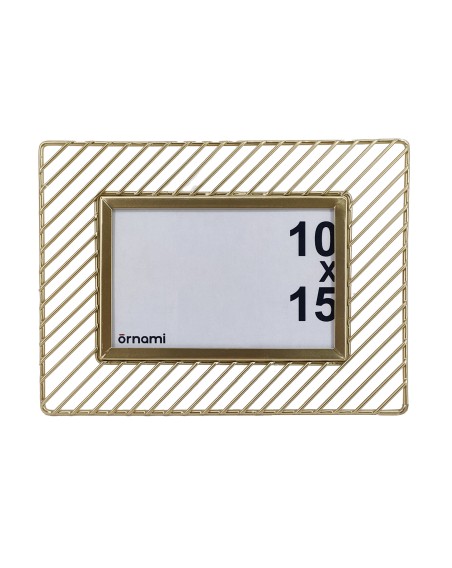 CADRE PHOTO 10X15CM METAL STRIE DORE