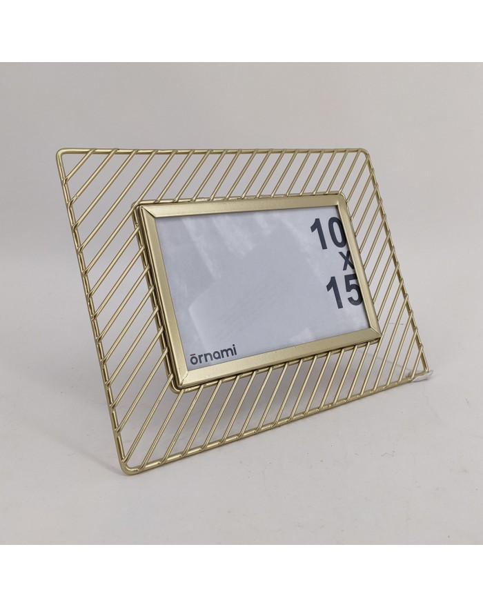 CADRE PHOTO 10X15CM METAL STRIE DORE