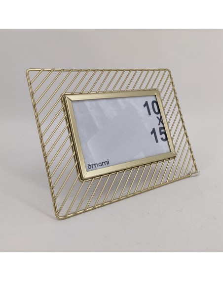 CADRE PHOTO 10X15CM METAL STRIE DORE
