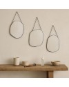 MIROIR METAL ORGANIQUE CHAINETTE 25X19CM