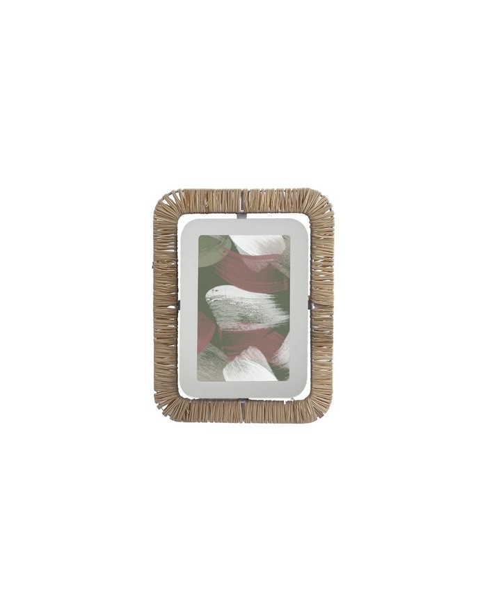 CADRE PHOTO RAPHIA TISSE 21X26CM